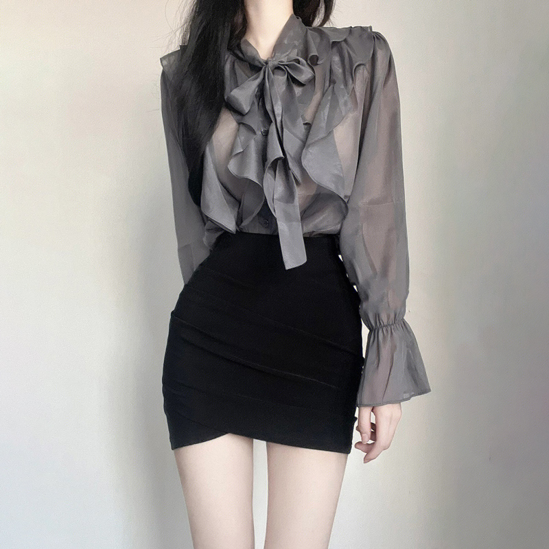 黒のショートスカート、レディースの夏の新作、プロフェッショナルなスリムスカート、ハイウエストのタイトヒップスカート、セクシーなプリーツスカート