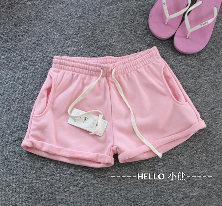 Mùa hè di chuyển lỏng kích thước lớn quần short đồ ngủ phụ nữ quần short bãi biển terry cotton rắn màu nóng quần ngắn ngủ ngắn shop quần áo nam