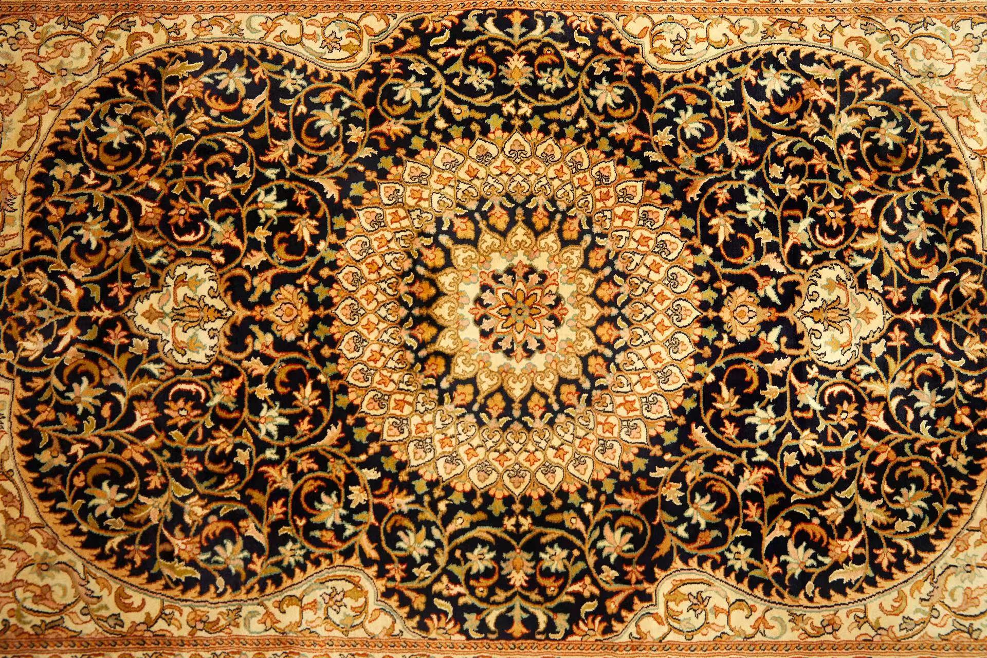 289WEINAN Weinan 4×6 feet Kashmir hand knotted high density silk carpet tapestry