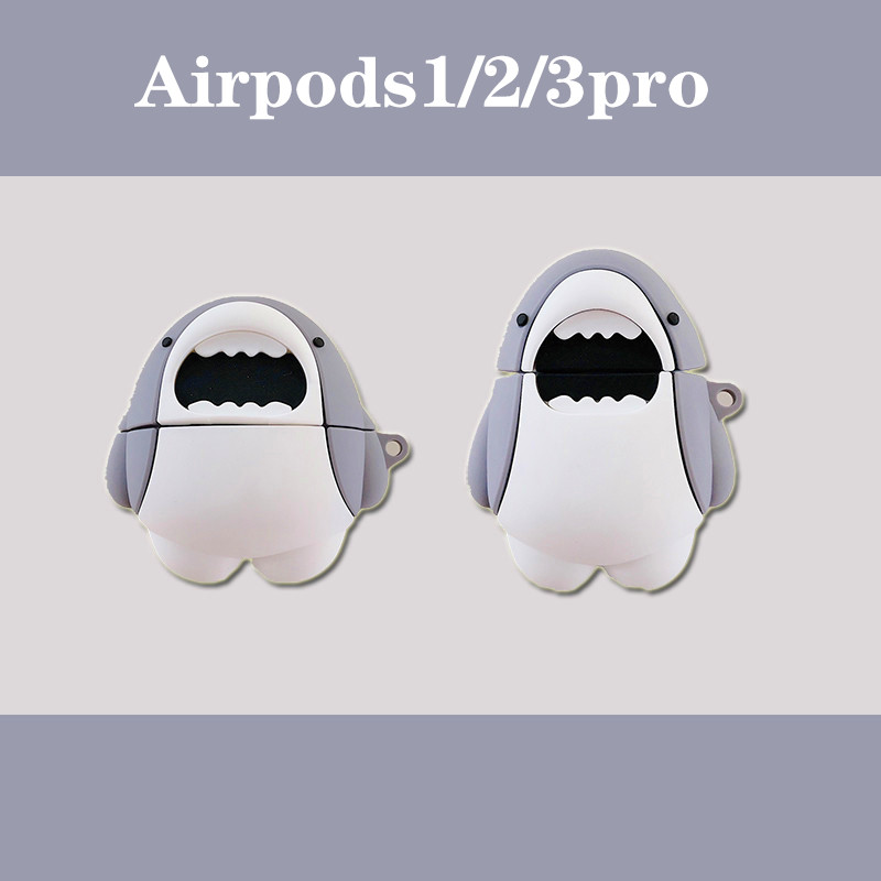 Cute shark applies airpods pro protective sleeve silicone 2 3 generation Apple wireless Bluetooth headphone cover anti-fall