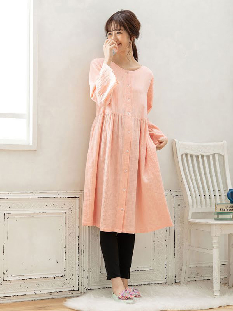 Japan's foreign trade 19 spring and summer all cotton middle - sleeved pregnant women clothing relaxed and comfortable home clothing