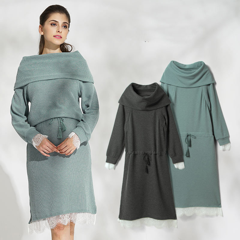 Japan's foreign trade original 21 spring and autumn pregnant women after wearing invisible breastfeeding dress