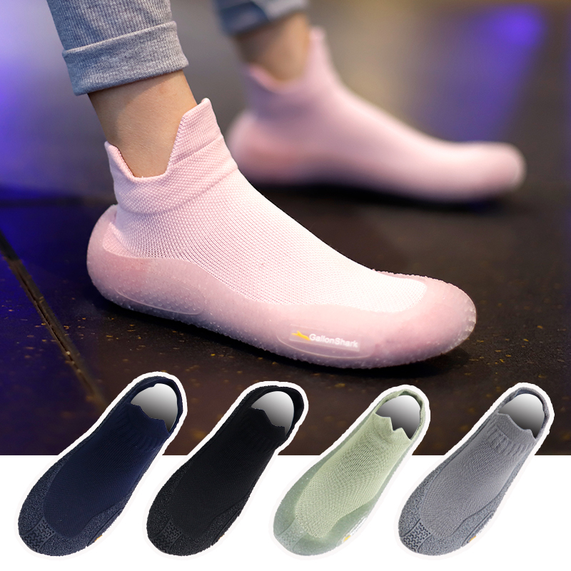 Goron Shark Silent Floor Shoes and Socks Set for Couples, Adults, Indoor Home Use, Non-Slip Soft Sole, Sports, Fitness, Yoga, Early Education