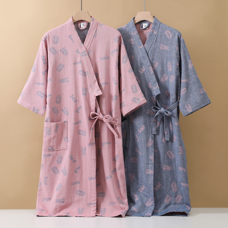Bathrobe Pure Cotton Gauze Women's Adult New Style Nightgown Large Size Absorbent Quick-Drying Wearable Bath Towel Bathrobe Men's Bathrobe Pure Cotton Gauze Women's Adult New Style Nightgown Large Size Absorbent Quick-Drying Wearable Bath Towel Bathrobe Men's