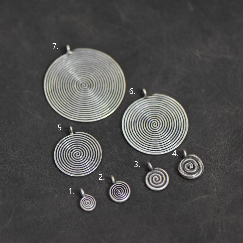 Demon ) Thai hand silver DIY accessories annually wheel pendant QE01