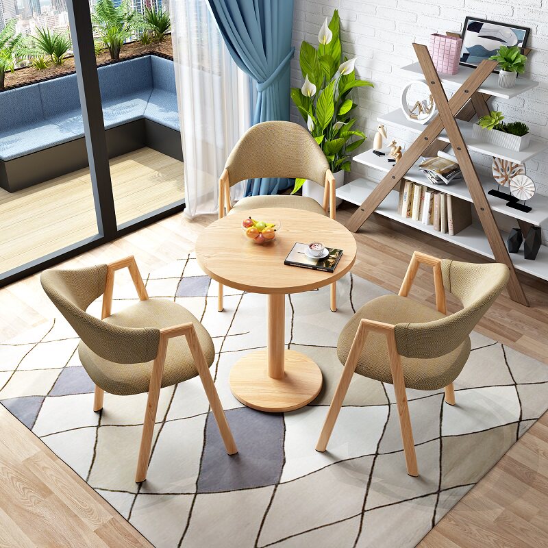 Simple reception negotiation table and chair combination reception office leisure cafe milk tea shop small apartment balcony round table