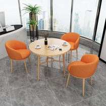 Nordic negotiation table and chair combination creative net red ins style simple light luxury small round table leisure home small apartment