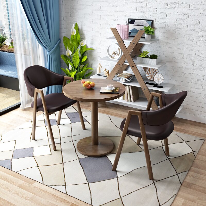 Simple reception negotiation table and chair combination office leisure shop cafe milk tea shop small apartment balcony round table