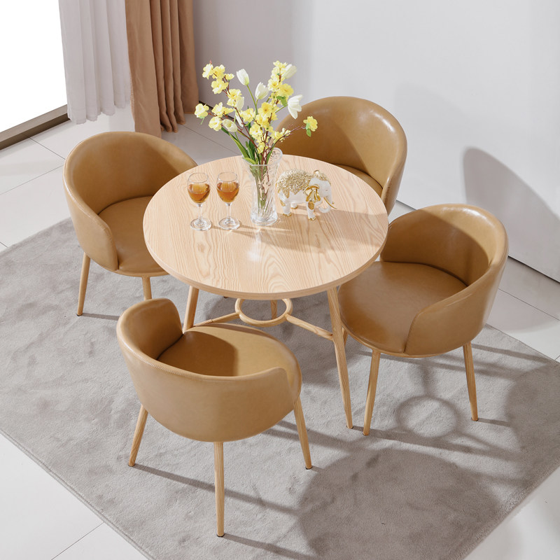 Nordic Negotiating Table And Chairs Combined Cafe Office guests Leisure Yangtai Iron Art Small Round Table Briefs round table and chairs-Taobao