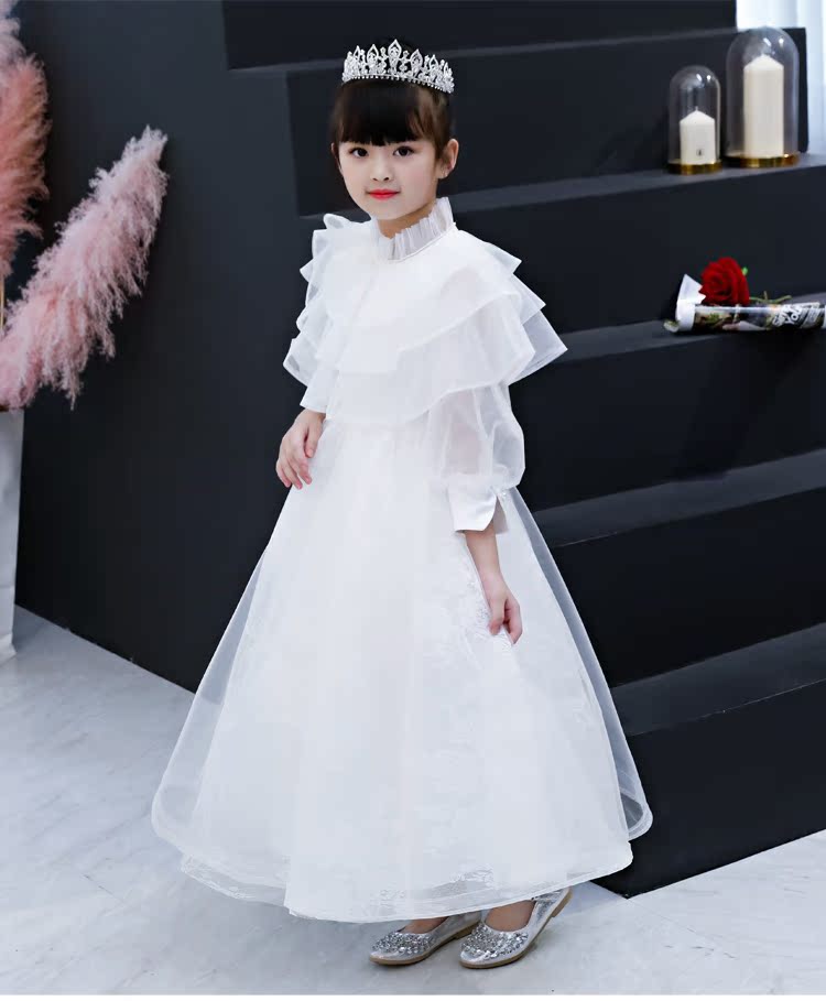 Váy cưới cho bé gái, trẻ lớn, chủ nhà trẻ em, váy dạ hội, váy công chúa, sàn catwalk, trang phục piano, mùa thu đông vest trẻ em