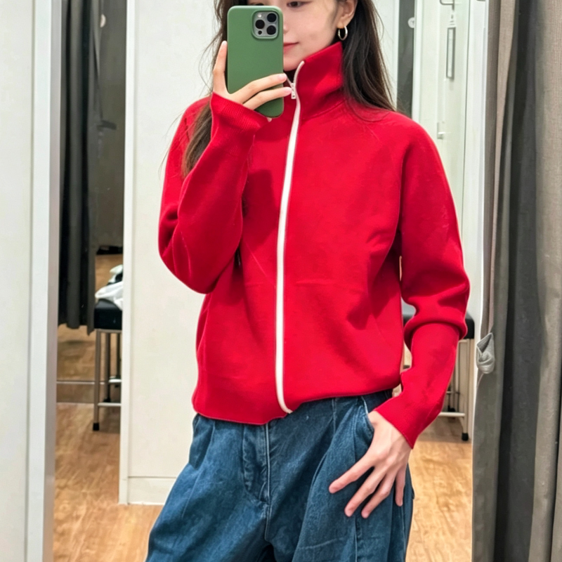 Big Devil Style Ribbed Zipper Knit Cardigan Women's and Men's Sweater Coat Stand Collar Top 491977 Big Devil Style Ribbed Zipper Knit Cardigan Women's and Men's Sweater Coat Stand Collar Top 491977