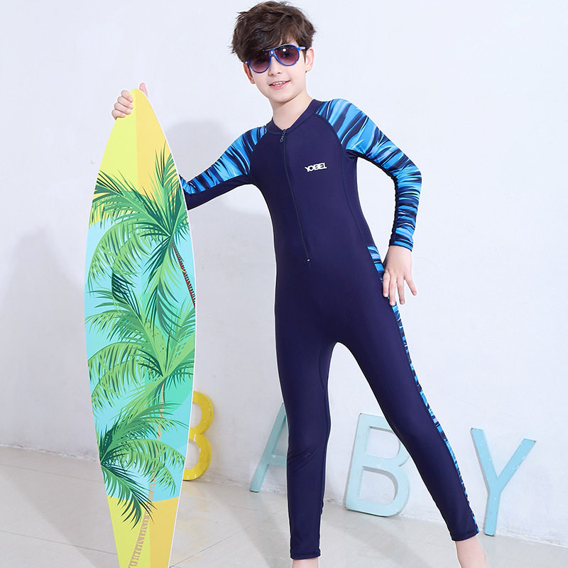 Children's swimsuit boys and girls long-sleeved sunscreen one-piece swimsuit quick-drying beach diving suit jellyfish suit
