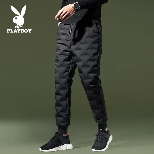Playboy, зимние удерживающие тепло бархатные штаны с пухом, увеличенная толщина, утиный пух
