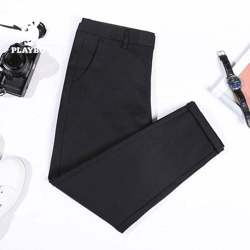 Playboy, мужские трендовые штаны, летние тонкие повседневные брюки, облегающий крой, в корейском стиле, свободный прямой крой