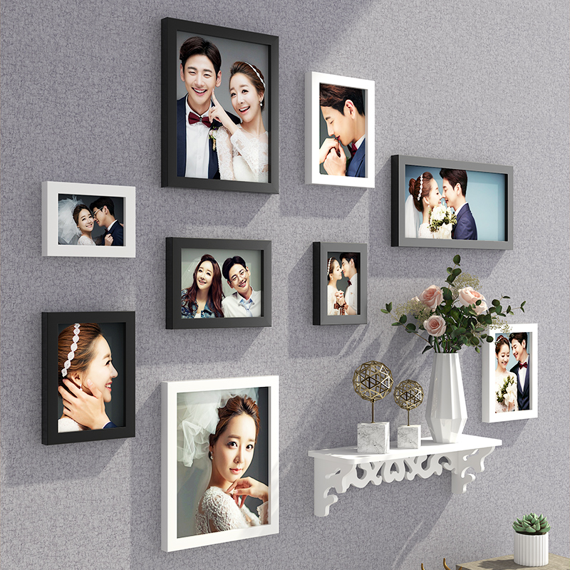 Photo wall decorated self-pasted punch-free photo wall placing photo wall frame hanging wall creative combination wall wall network red