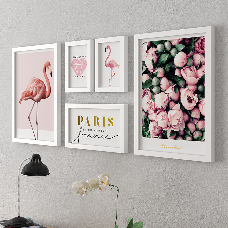 Photo wall Wall decoration hole-free living room Photo wall stickers Dining room Photo frame wall creative wall hanging combination Bedroom