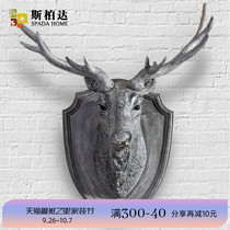 Zucai deer head wall hanging American retro simulation living room wall decoration restaurant Wall pendant Nordic creative wall decoration