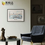 Настенный синий декор для кровати, в американском стиле