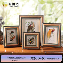 American photo frame setting table seven-inch wall frame washing photo punch-free solid wood retro nostalgic painting creative light photo frame