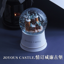 William Castle Music Box Crystal Ball Snowflake to send girls newlywed wedding birthday engagement gift Valentines Day gift