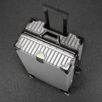 Серебристо-серый чемодан, прочный держатель для телефона