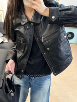 Haining genuine leather jacket for women 2024 new popular style short style small high-end motorcycle spring and autumn imported sheep