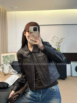 Haining genuine leather jacket for women 2024 new popular style short style small high-end motorcycle spring and autumn imported sheep