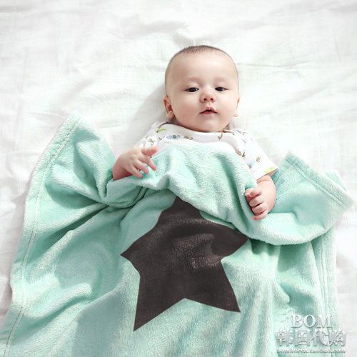South Korean borny flannel baby blanket newborn coral suede small blanket baby autumnal warm and anti-mite sensitive