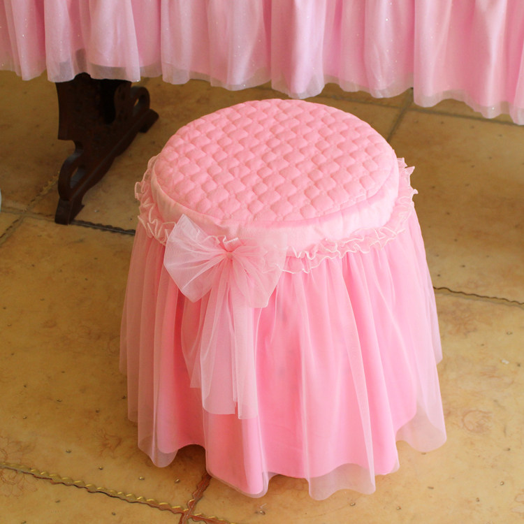 Crystal velvet round stool cover fabric small round stool cover European round cushion single round stool all inclusive