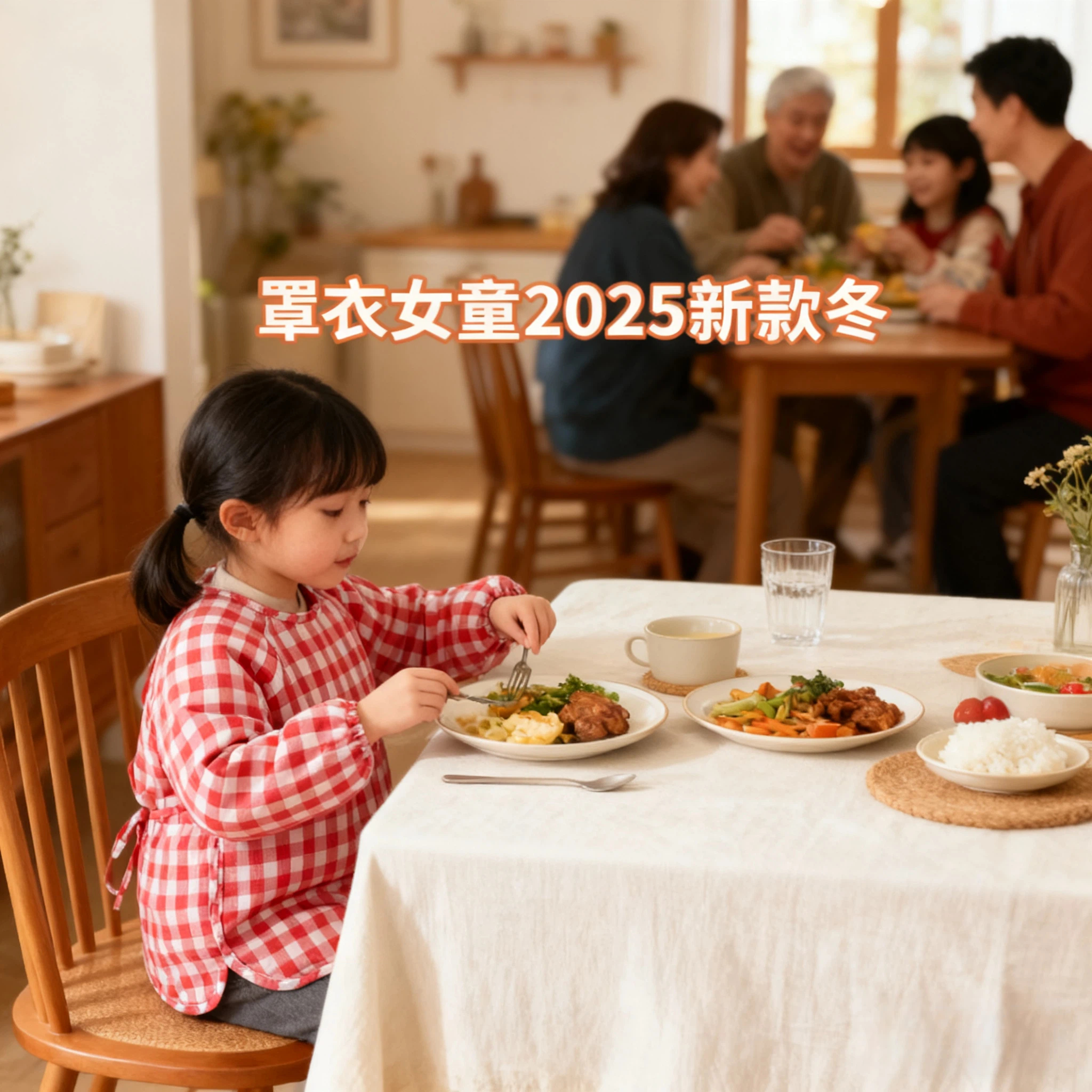 Smock girls 2025 new winter baby eating bib rice pocket waterproof and anti-dirty children's apron with reverse clothing polyester cotton