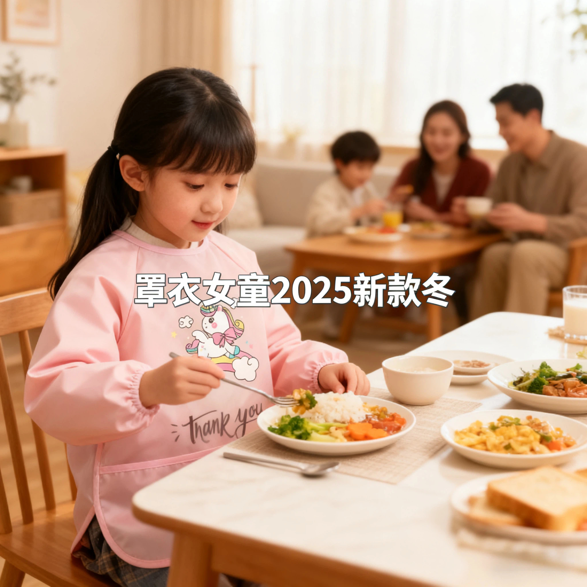 Smock girls 2025 new winter new style baby eating bib waterproof anti-dirty rice bib apron long sleeves backward wearing