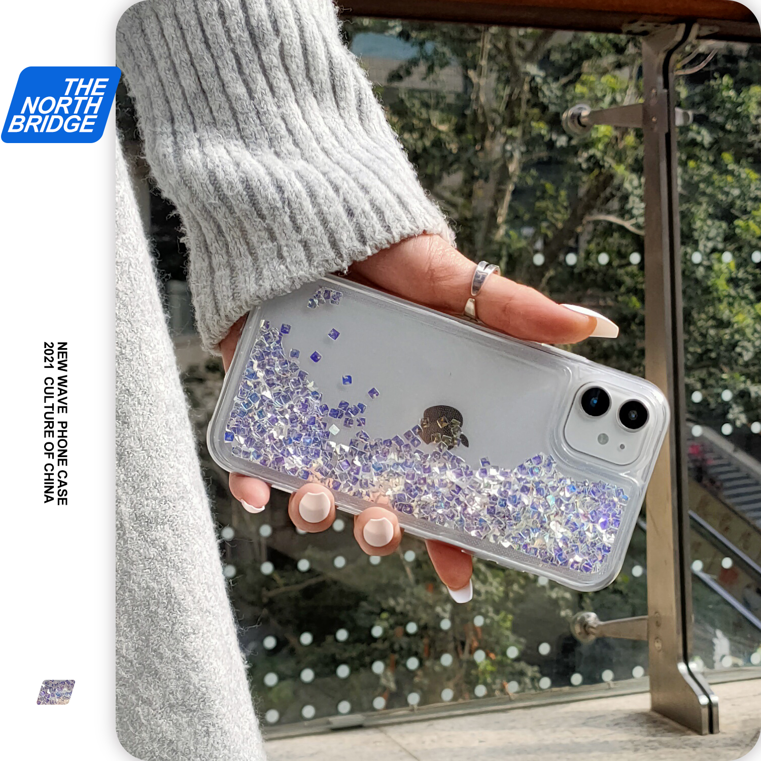 Original applicable Apple 12promax mobile phone protective shell iphone11 liquid 7 8plus flow sand drill flash mini