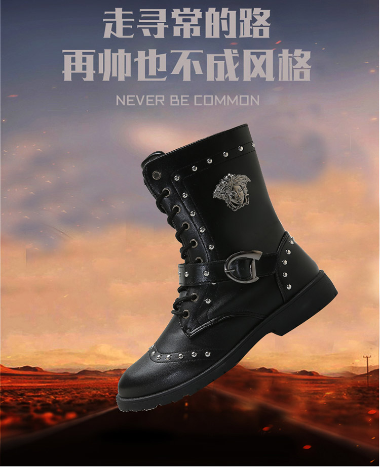 Martin khởi động của nam giới mùa thu và mùa đông England leather boots retro giản dị Martin giày dài khởi động của nam giới khởi động quân sự cộng với nhung giúp đỡ cao