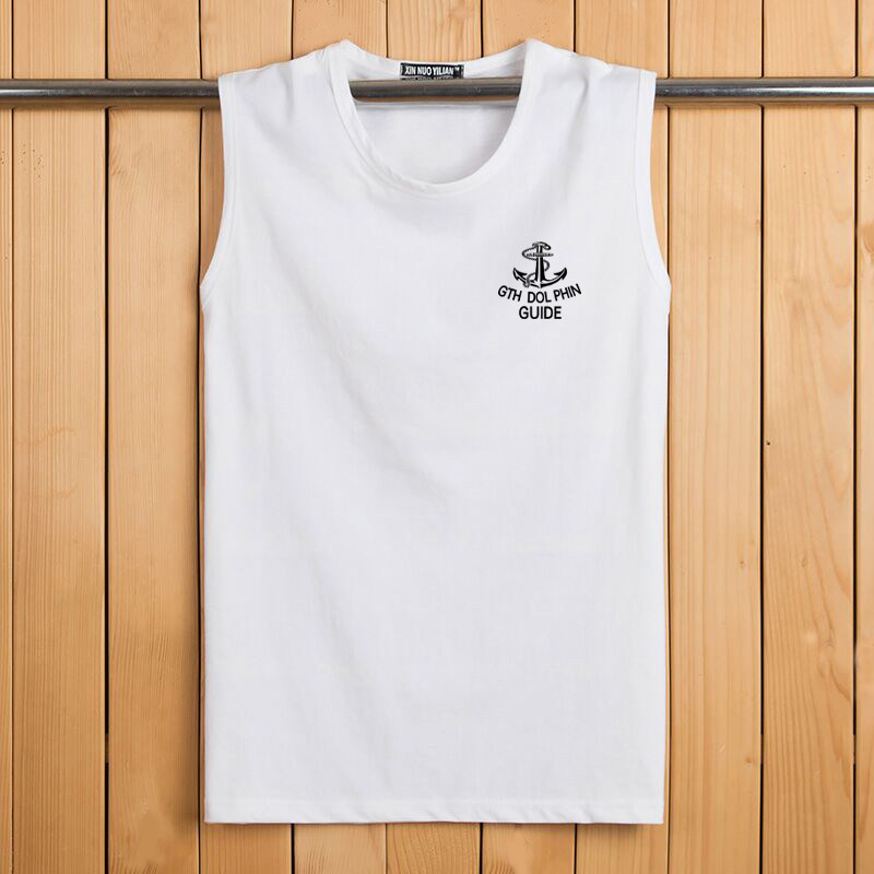 Sports Fitness Sleeveless Camper Vest Men's loose trend of hip hop basketball sweatshirt Pure cotton large-scale men's shirt