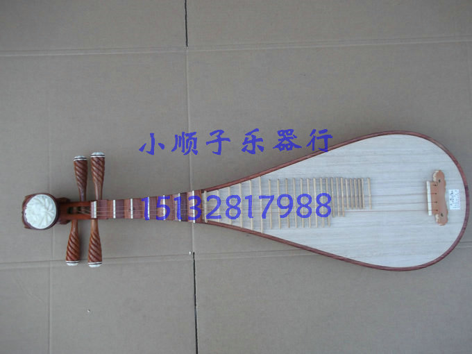 Factory direct national musical instrument mahogany wood shaft wood phase adult pipa clear water polishing box nail tape