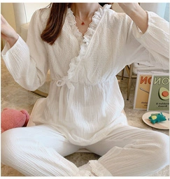 Thai sản Quần mùa xuân Bộ đồ mùa xuân Set 2020 Thời trang Trang phục mới Hot Mom Fall Outfit - Áo thai sản