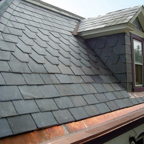 Natural blubstone roof green black antique tile board Villa retro waterproof insulation building cultural stone tile