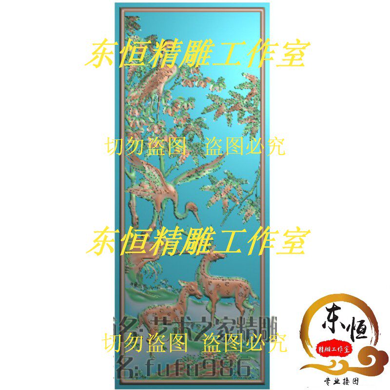 Design of the fancy sofa backboard crane and spring dasgf deer deer fine carving gray diagram new