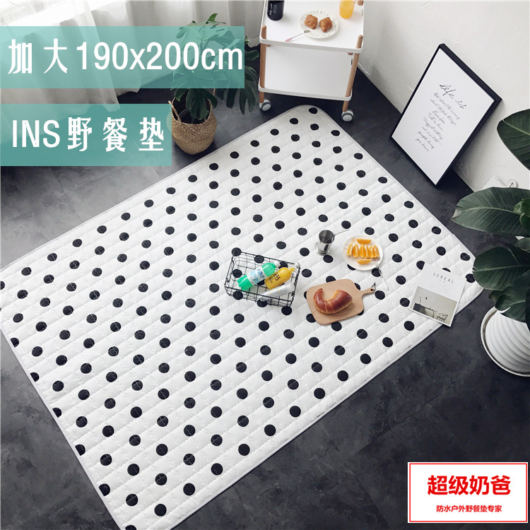 Net red black and white polka dot outdoor moisture-proof mat picnic mat lawn cloth girlfriend spring swim mat tent beach waterproof