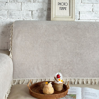 Anti-slip sofa backrest dustproof high-end suede ins french cream simple solid color nordic matte cover cloth Anti-slip sofa backrest dustproof high-end suede ins french cream simple solid color nordic matte cover cloth