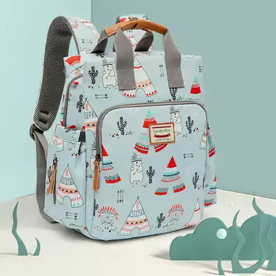 Baby out storage bag waterproof cartoon large capacity portable packaging bottle clothes mommy travel backpack mother baby bag