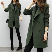 2020 New Hepburn Phong cách Siennch Tai Man Lê Mao Coat nữ Trong một dài 100 mảnh Loose Lên trên Tide