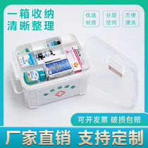 Family hot selling small large first aid kit multi-layer storage box household plastic children's small medicine box portable
