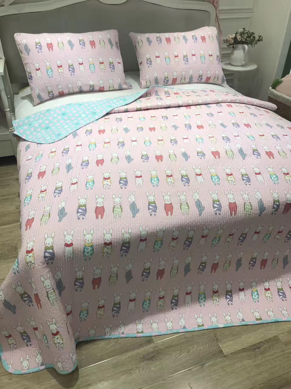 Giặt twill Hàn Quốc được điều hòa không khí bởi phim hoạt hình trẻ em quilting bởi kênh bí mật pad mat mat nệm bông trải giường ra giường