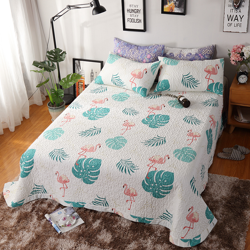 Khăn trải giường cao cấp Hàn Quốc ba mảnh Bắc Âu đơn giản Khăn trải giường châu Âu trải chăn bông tăng cường chiếu mat đơn ga giường cotton