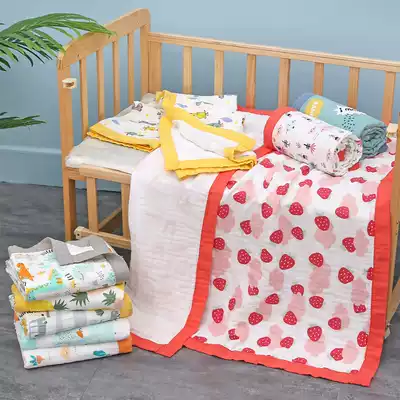 Cotton newborn baby gauze bath towel six-layer quilt baby Summer cool quilt baby cover blanket printed big child quilt