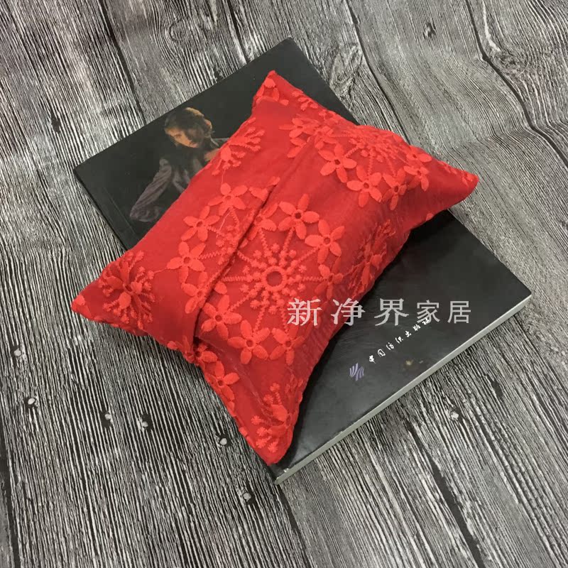 (New net sector) New Year's red Red Fire Eugen yarn Wedding Gift Happy Red Banquet Dining Bedroom Tissue Bag