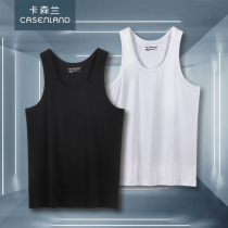 Kasenlan mens vest summer cotton loose sleeveless youth sports breathable bottom inside the top men wear outside