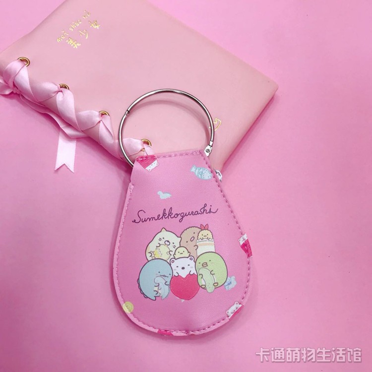 Cửa khóa kéo bằng da có túi khóa Phim hoạt hình dễ thương KT góc sinh vật tai chó lớn Mickey ví móc khóa - Trường hợp chính ví nữ da thật