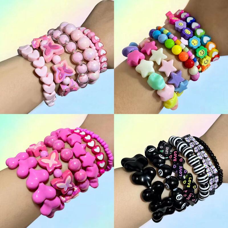European and American Style Dopamine Accessories ins Y2K Candy-Colored Multi-Layer Beaded Bracelet Harajuku  Women